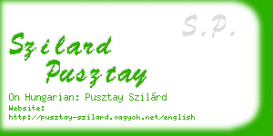 szilard pusztay business card