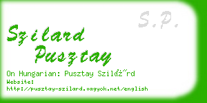 szilard pusztay business card